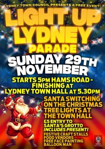 Light Up Lydney Parade. Sunday 29th November 
